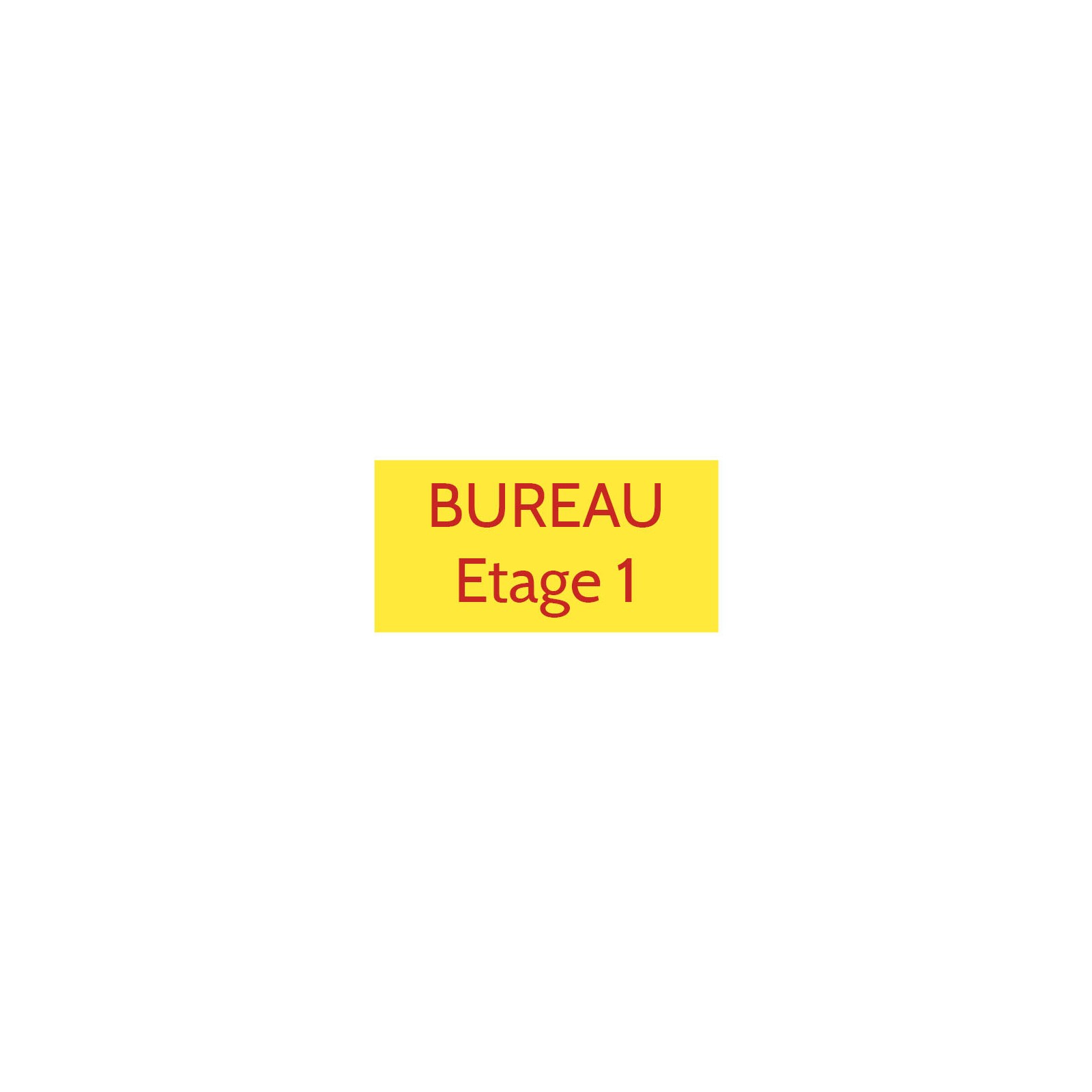 Plaque de porte gravée sur 1 à 2 lignes couleur Jaune lettres rouges - Format rectangle 75 x 150 mm