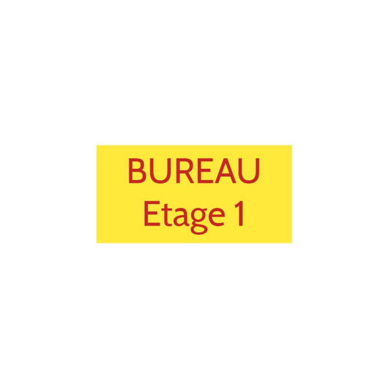 Plaque de porte gravée sur 1 à 2 lignes couleur Jaune lettres rouges - Format rectangle 75 x 150 mm Plaque de porte gravée sur 1 à 2 lignes couleur Jaune lettres rouges - Format rectangle 75 x 150 mm