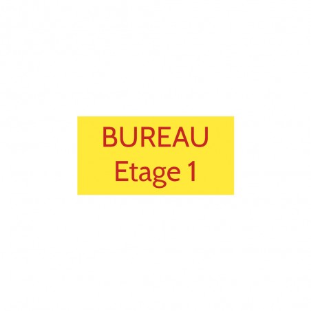 Plaque de porte gravée sur 1 à 2 lignes couleur Jaune lettres rouges - Format rectangle 75 x 150 mm