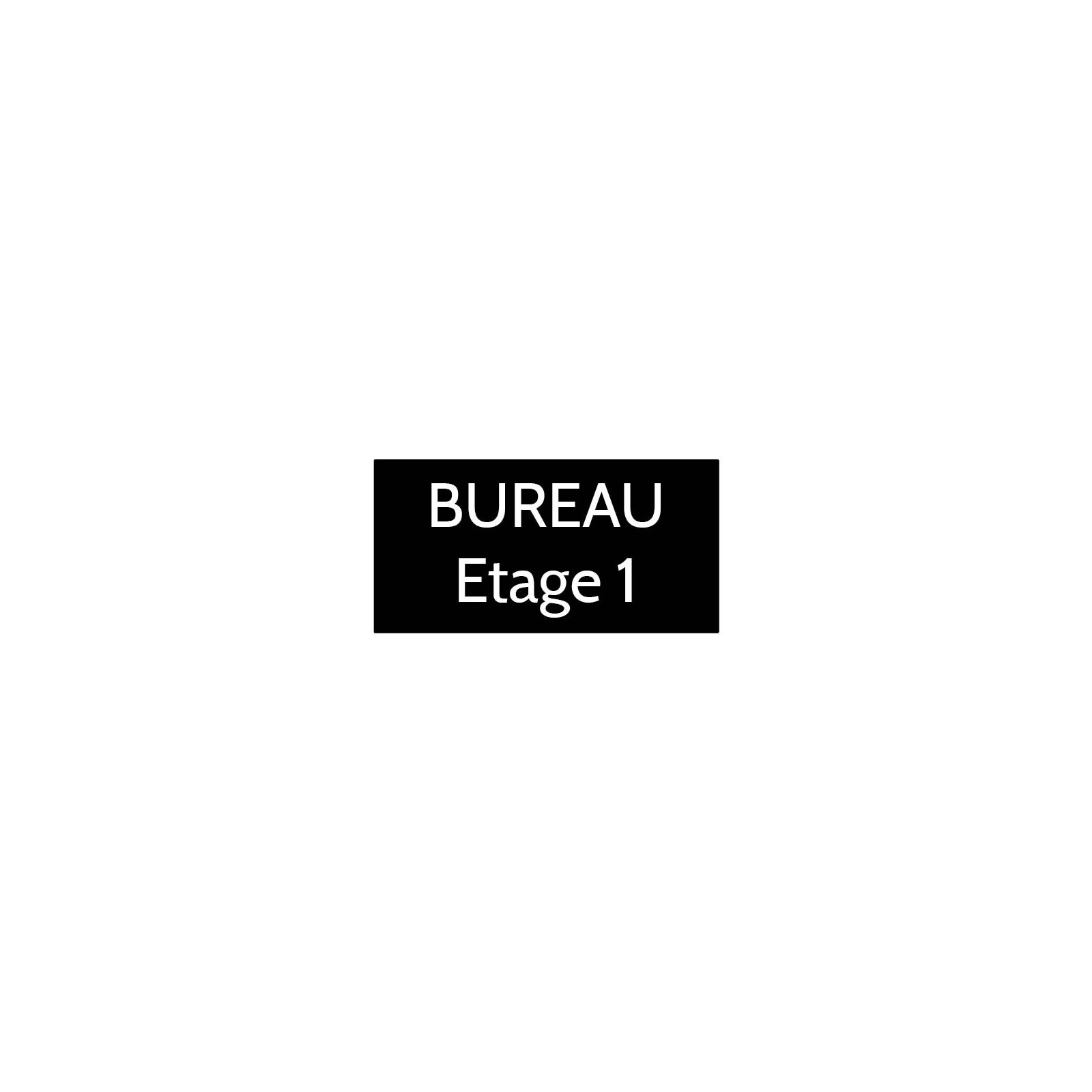 Plaque de porte gravée sur 1 à 2 lignes couleur noire lettres blanches - Format rectangle 75 x 150 mm