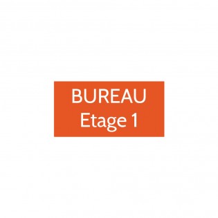 Plaque de porte gravée sur 1 à 2 lignes couleur orange lettres blanches - Format rectangle 75 x 150 mm