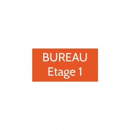 Plaque de porte gravée sur 1 à 2 lignes couleur orange lettres blanches - Format rectangle 75 x 150 mm