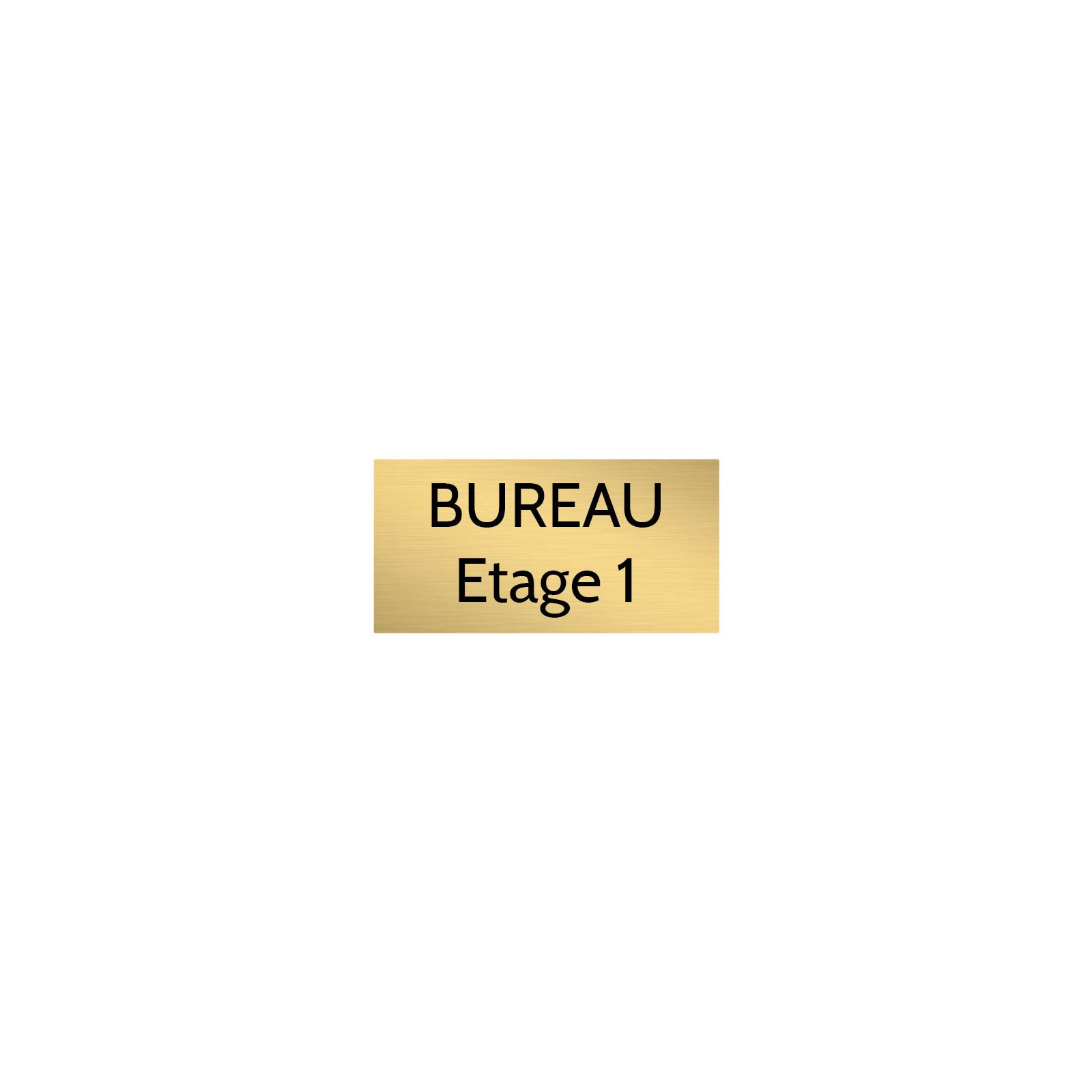 Plaque de porte gravée sur 1 à 2 lignes couleur or brossé lettres noires - Format rectangle 75 x 150 mm