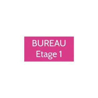 Plaque de porte gravée sur 1 à 2 lignes couleur rose lettres blanches - Format rectangle 75 x 150 mm