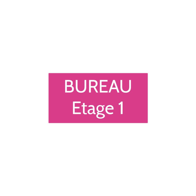 Plaque de porte gravée sur 1 à 2 lignes couleur rose lettres blanches - Format rectangle 75 x 150 mm Plaque de porte gravée sur 1 à 2 lignes couleur rose lettres blanches - Format rectangle 75 x 150 mm