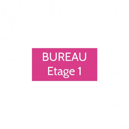 Plaque de porte gravée sur 1 à 2 lignes couleur rose lettres blanches - Format rectangle 75 x 150 mm