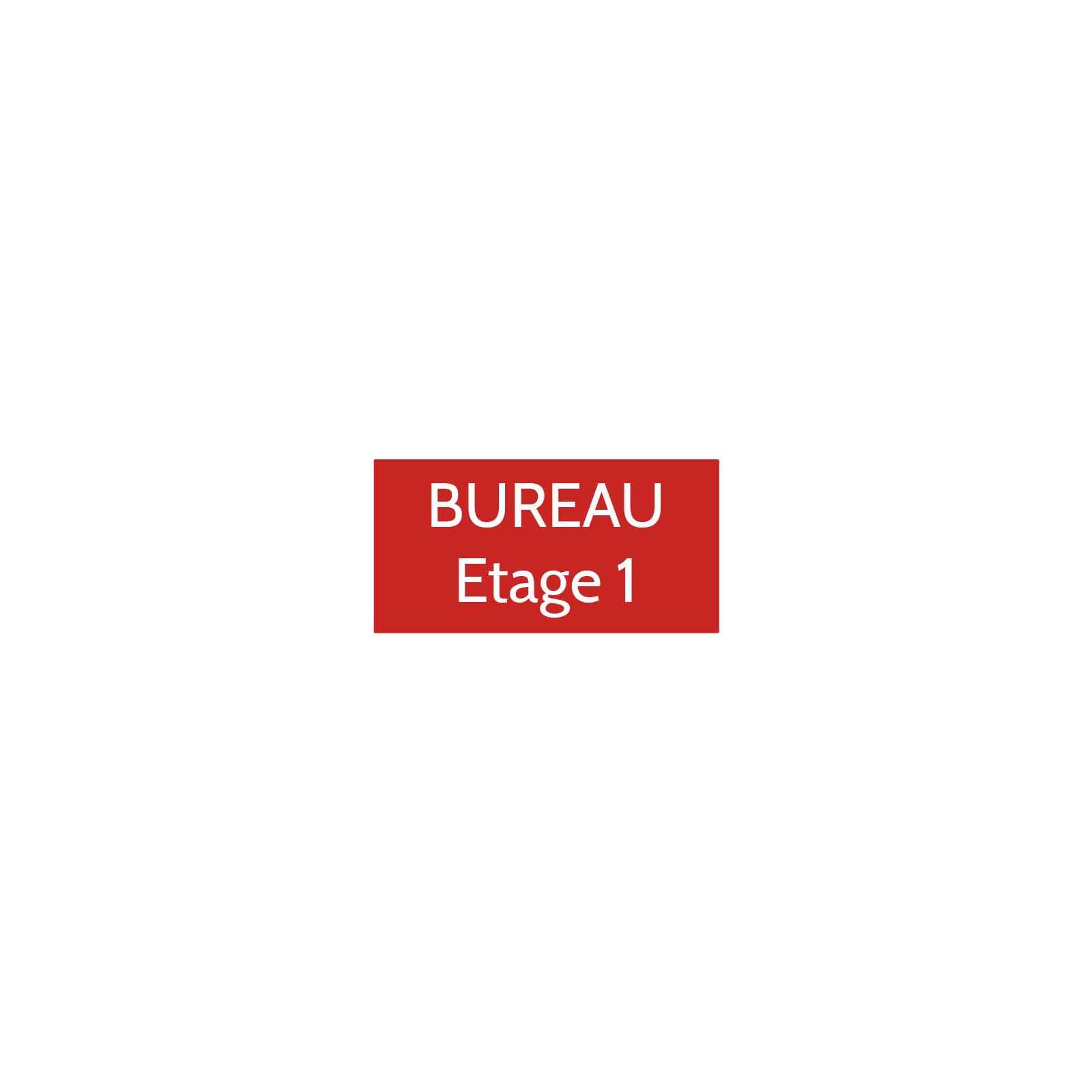 Plaque de porte gravée sur 1 à 2 lignes couleur rouge lettres blanches - Format rectangle 75 x 150 mm