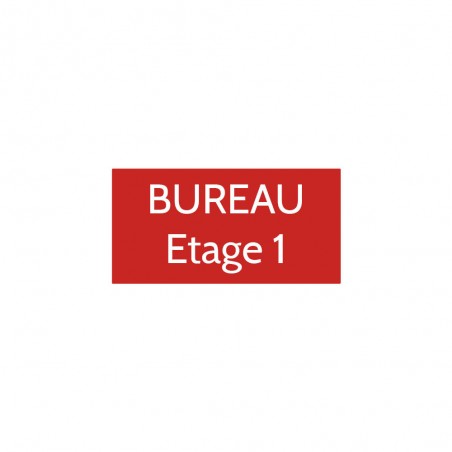 Plaque de porte gravée sur 1 à 2 lignes couleur rouge lettres blanches - Format rectangle 75 x 150 mm