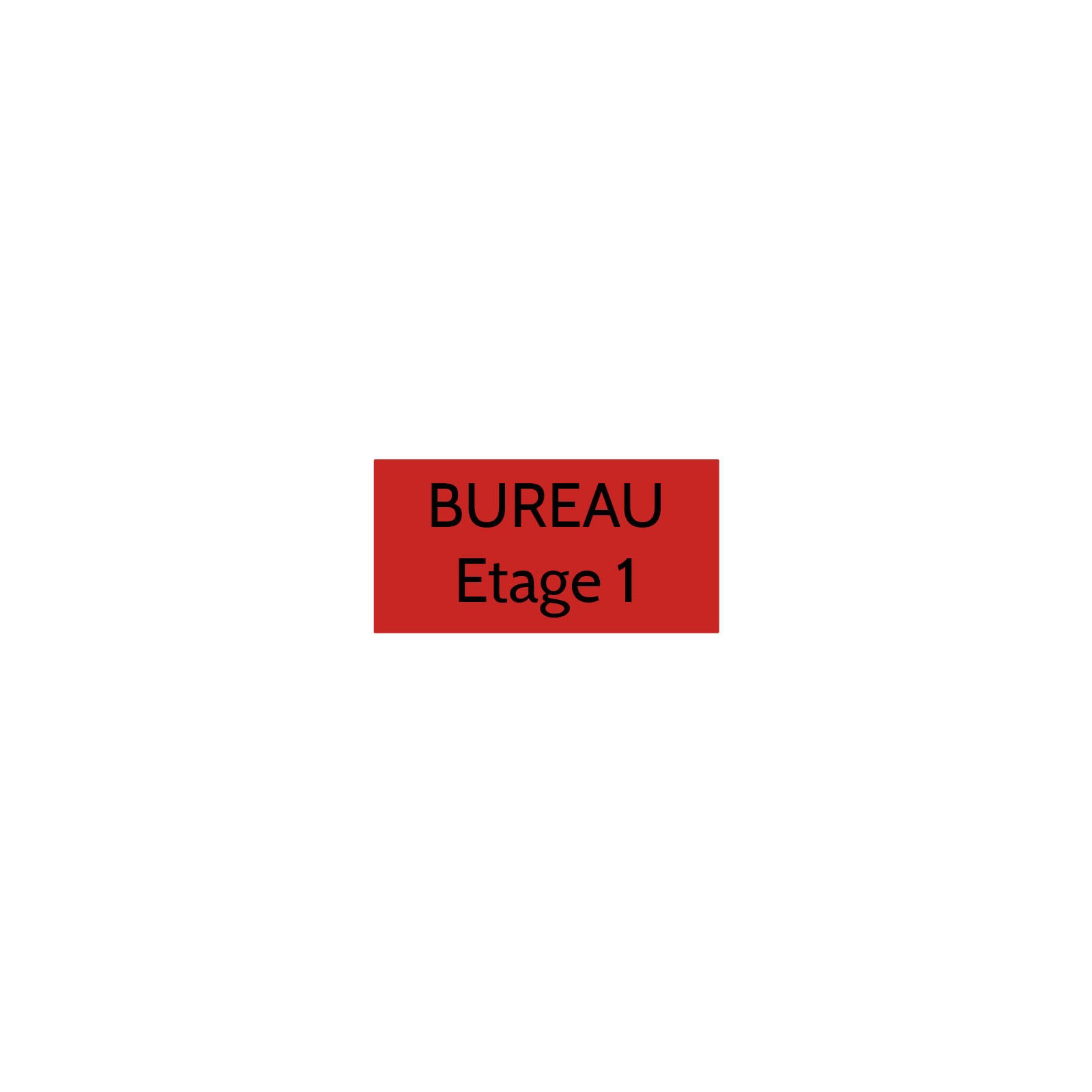 Plaque de porte gravée sur 1 à 2 lignes couleur rouge lettres noires - Format rectangle 75 x 150 mm