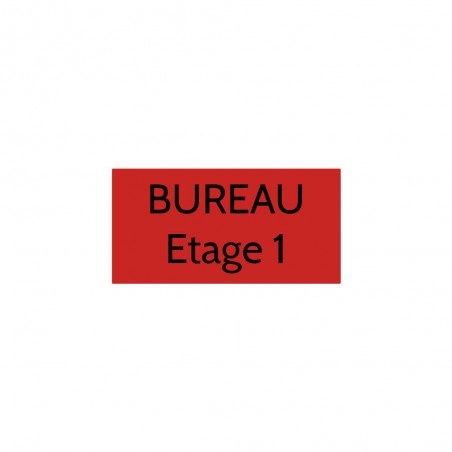 Plaque de porte gravée sur 1 à 2 lignes couleur rouge lettres noires - Format rectangle 75 x 150 mm