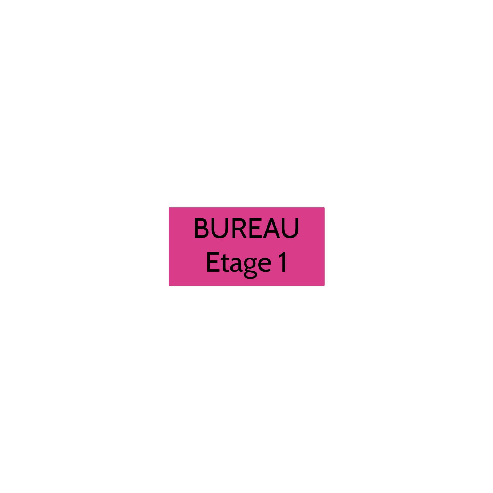Plaque de porte gravée sur 1 à 2 lignes couleur rose lettres noires - Format rectangle 75 x 150 mm