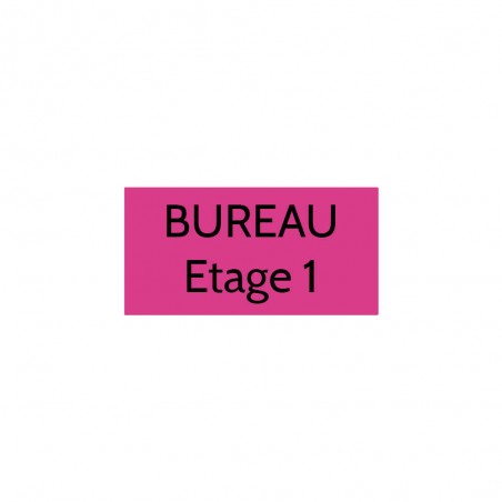 Plaque de porte gravée sur 1 à 2 lignes couleur rose lettres noires - Format rectangle 75 x 150 mm