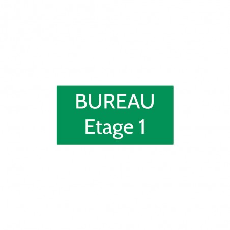 Plaque de porte gravée sur 1 à 2 lignes couleur vert clair lettres blanches - Format rectangle 75 x 150 mm