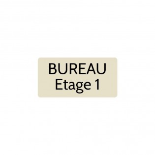 Plaque de porte gravée sur 1 à 2 lignes couleur beige lettres noires - Rectangle angles arrondis 75 x 150 mm
