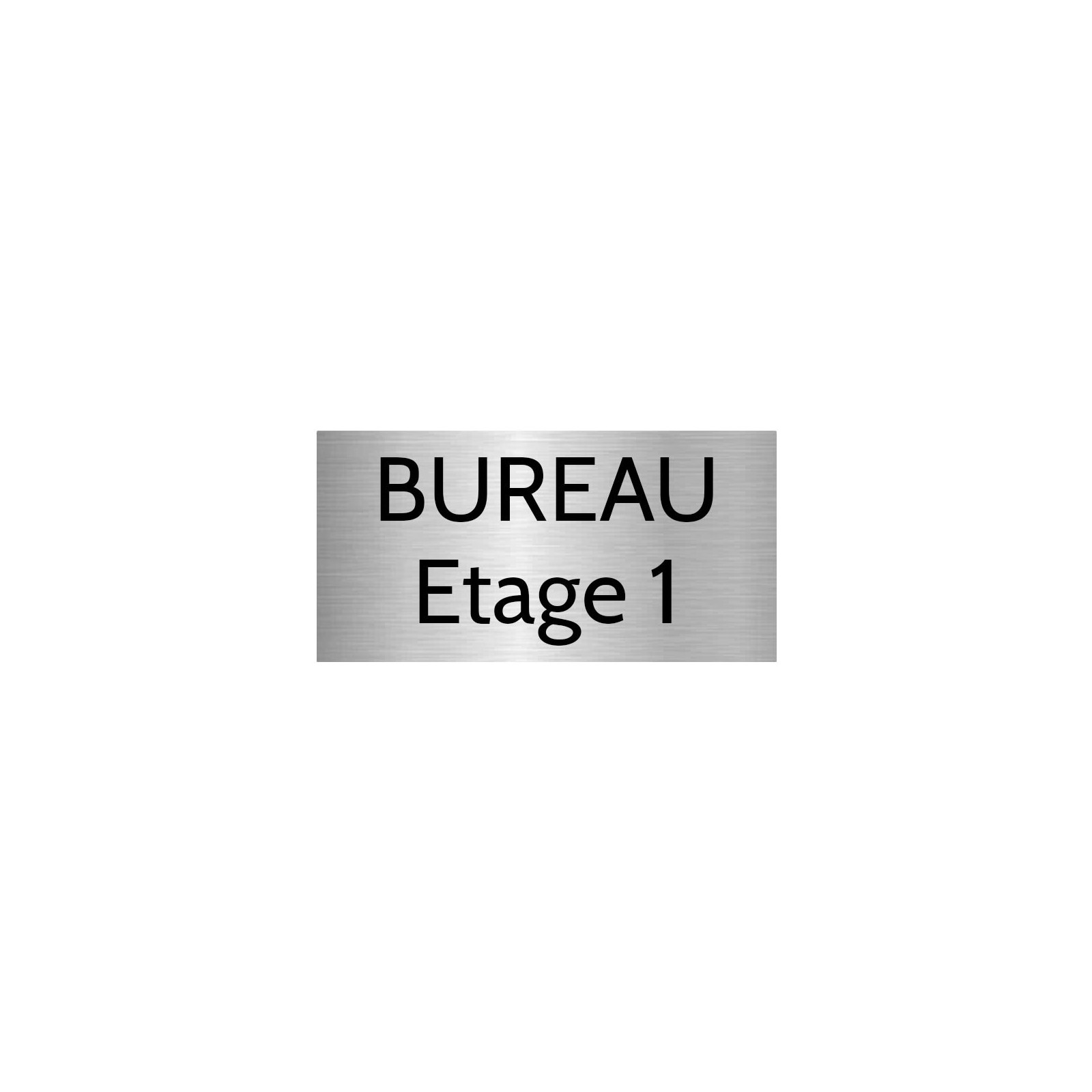 Plaque de porte gravée sur 1 à 2 lignes couleur gris argent lettres noires - Format rectangle 100 x 200 mm