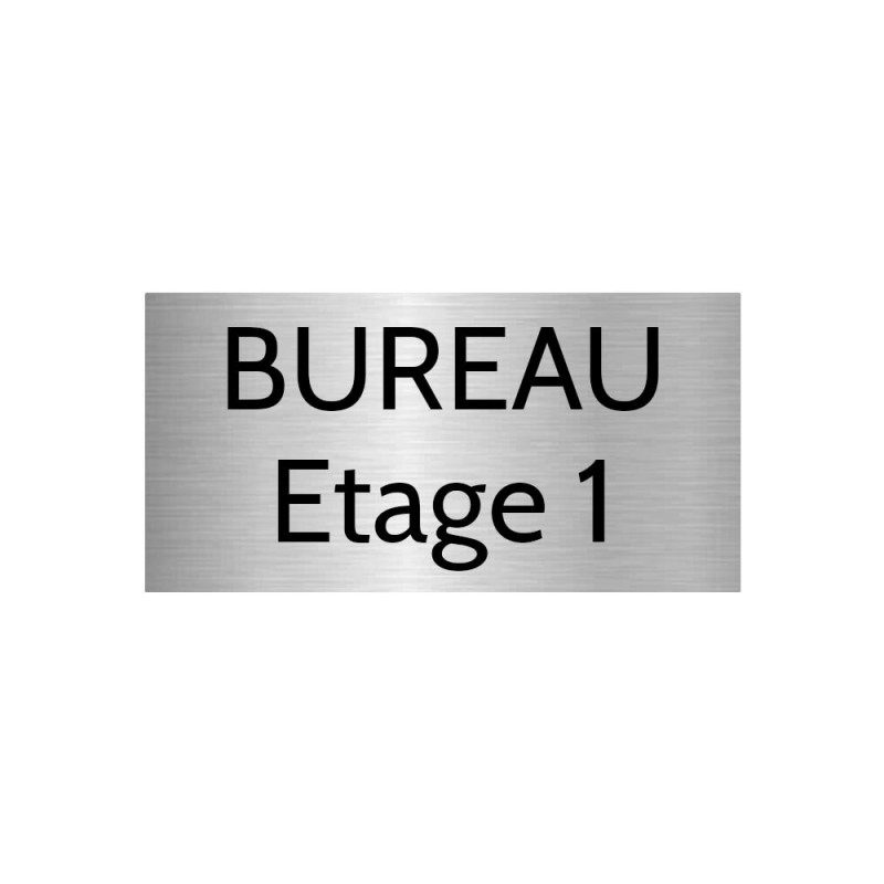Plaque de porte gravée sur 1 à 2 lignes couleur gris argent lettres noires - Format rectangle 100 x 200 mm Plaque de porte gravée sur 1 à 2 lignes couleur gris argent lettres noires - Format rectangle 100 x 200 mm