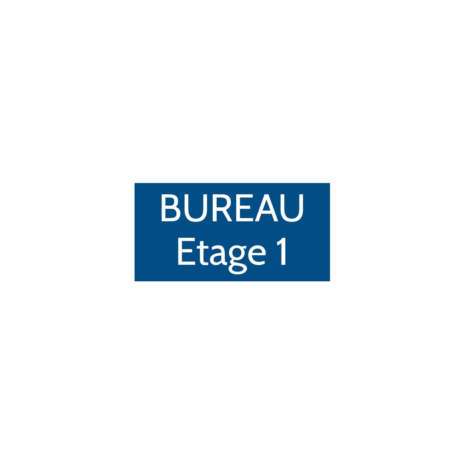 Plaque de porte gravée sur 1 à 2 lignes couleur bleue lettres blanches - Format rectangle 100 x 200 mm