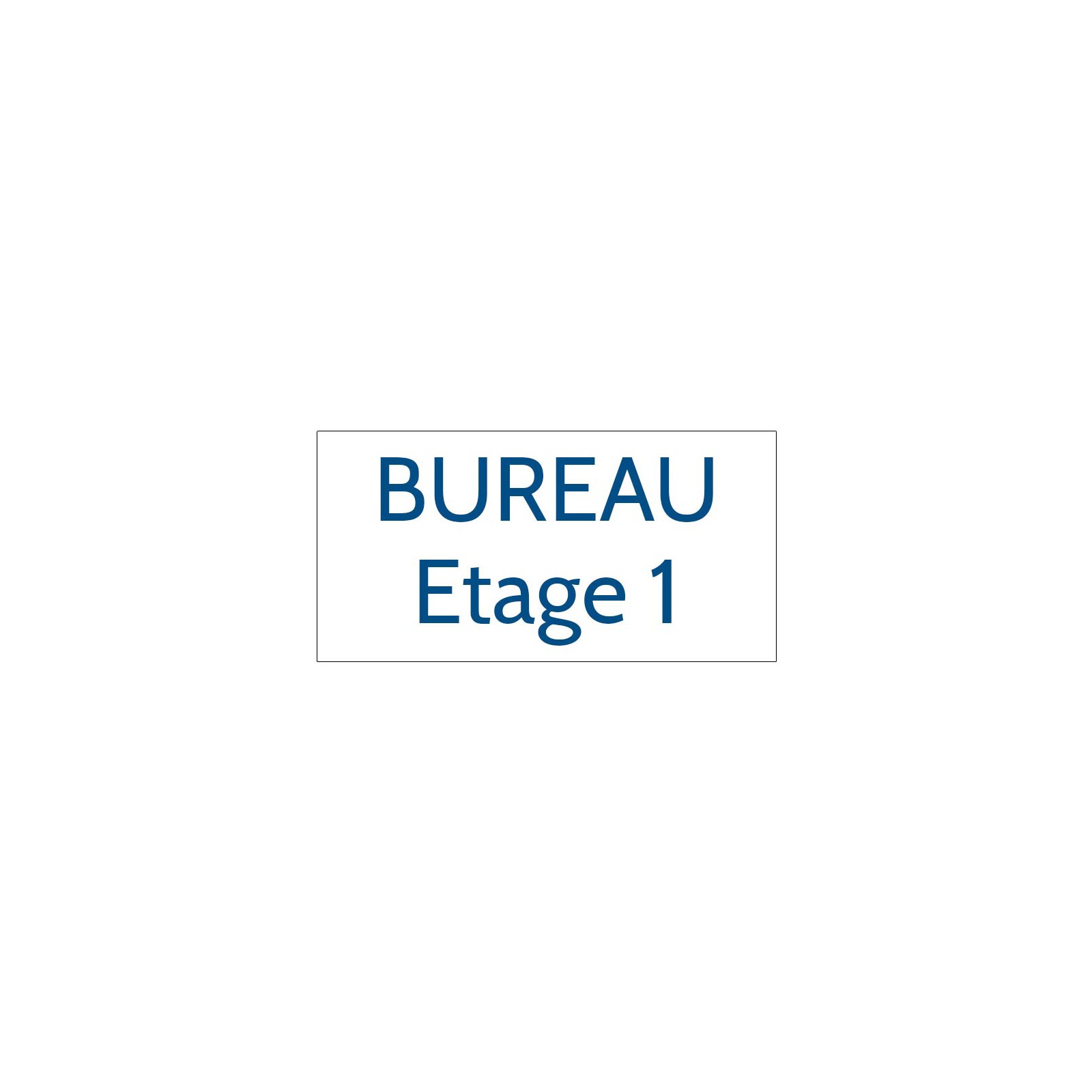 Plaque de porte gravée sur 1 à 2 lignes couleur blanche lettres bleues - Format rectangle 100 x 200 mm