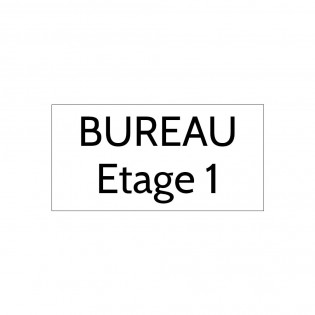 Plaque de porte gravée sur 1 à 2 lignes couleur blanche lettres noires - Format rectangle 100 x 200 mm