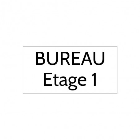 Plaque de porte gravée sur 1 à 2 lignes couleur blanche lettres noires - Format rectangle 100 x 200 mm