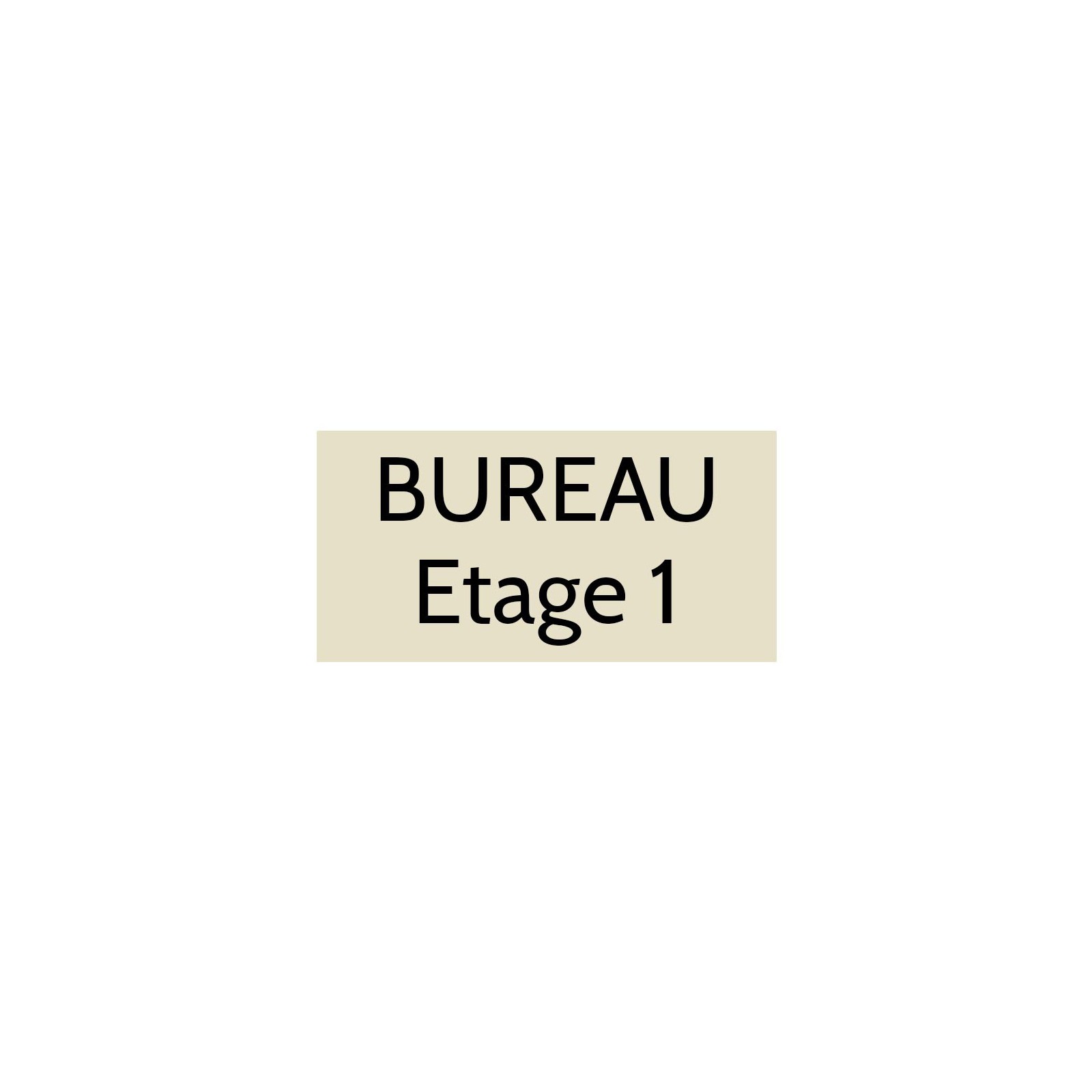 Plaque de porte gravée sur 1 à 2 lignes couleur beige lettres noires - Format rectangle 100 x 200 mm