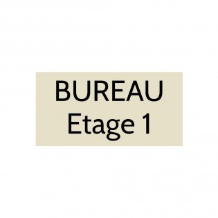 Plaque de porte gravée sur 1 à 2 lignes couleur beige lettres noires - Format rectangle 100 x 200 mm