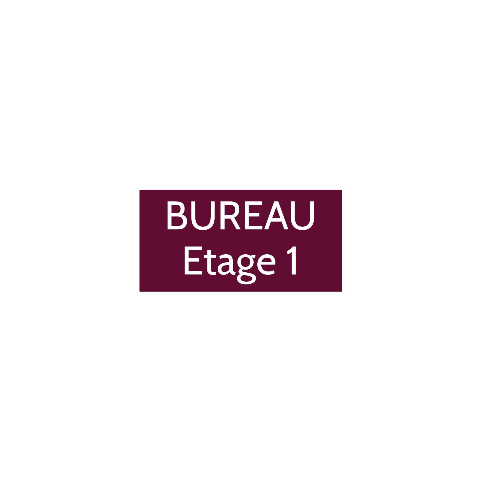 Plaque de porte gravée sur 1 à 2 lignes couleur bordeaux lettres blanches - Format rectangle 100 x 200 mm
