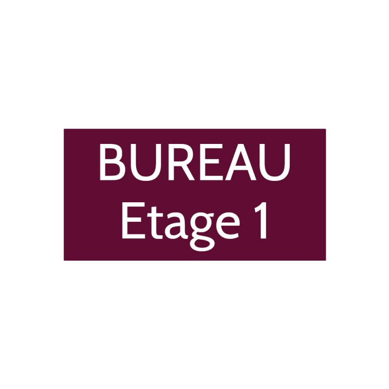 Plaque de porte gravée sur 1 à 2 lignes couleur bordeaux lettres blanches - Format rectangle 100 x 200 mm Plaque de porte gravée sur 1 à 2 lignes couleur bordeaux lettres blanches - Format rectangle 100 x 200 mm