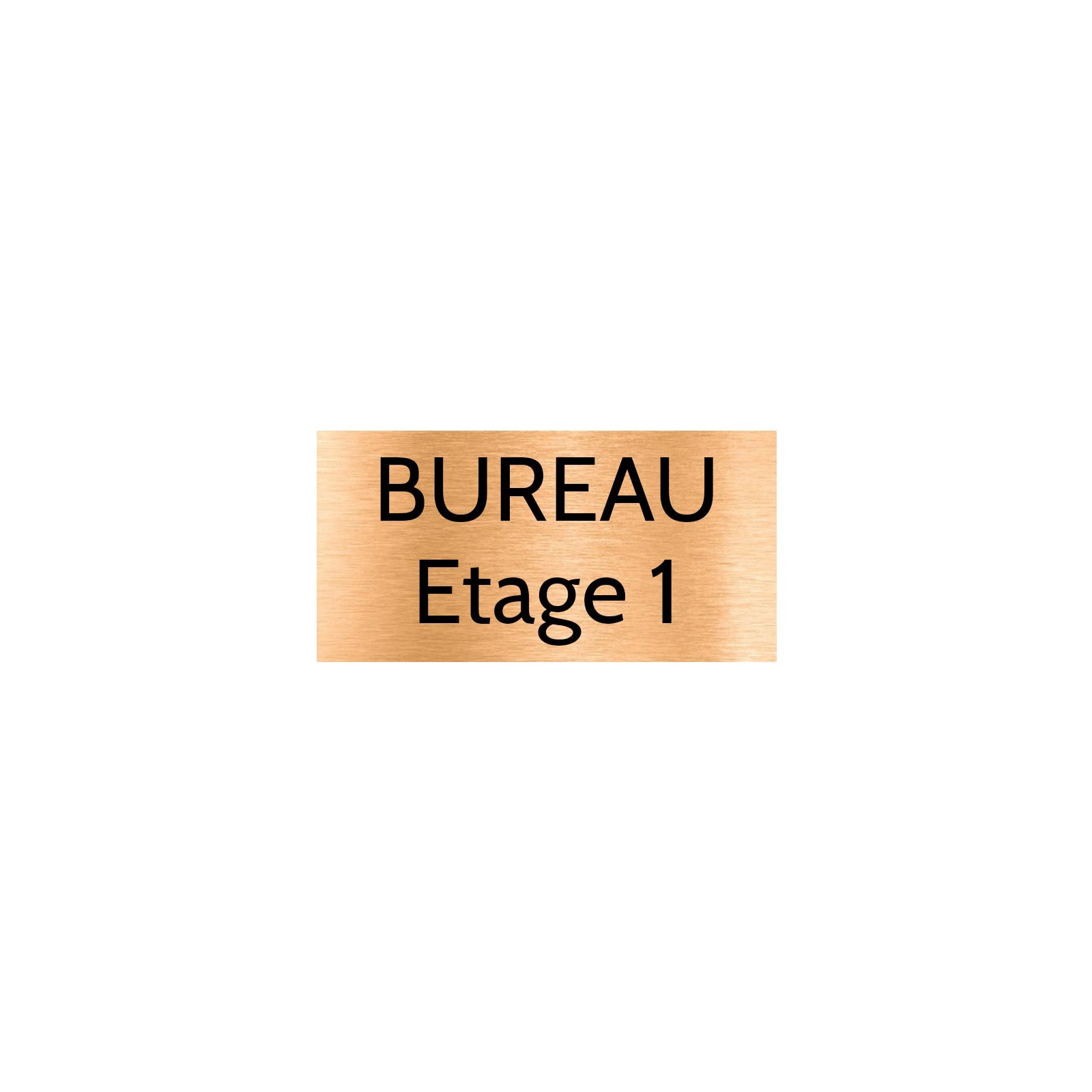 Plaque de porte gravée sur 1 à 2 lignes couleur cuivre lettres noires - Format rectangle 100 x 200 mm