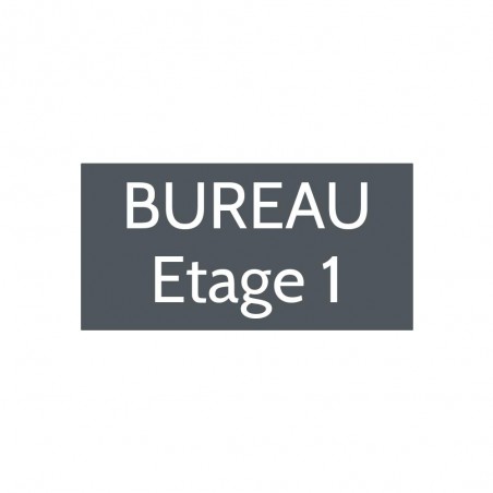Plaque de porte gravée sur 1 à 2 lignes couleur grise lettres blanches - Format rectangle 100 x 200 mm