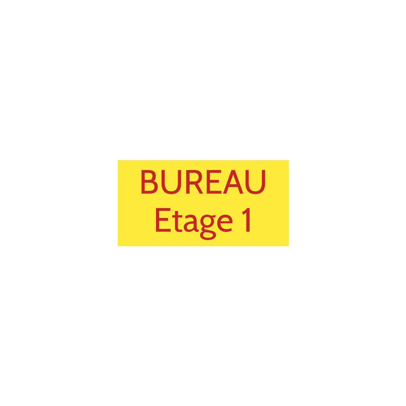 Plaque de porte gravée sur 1 à 2 lignes couleur Jaune lettres rouges - Format rectangle 100 x 200 mm