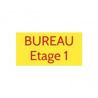 Plaque de porte gravée sur 1 à 2 lignes couleur Jaune lettres rouges - Format rectangle 100 x 200 mm