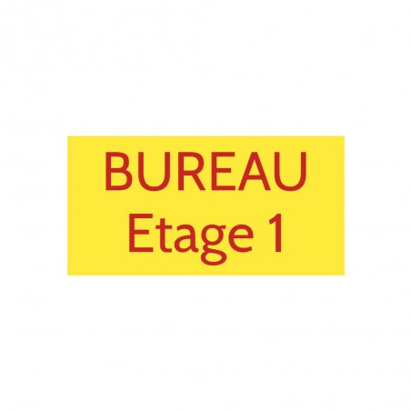 Plaque de porte gravée sur 1 à 2 lignes couleur Jaune lettres rouges - Format rectangle 100 x 200 mm