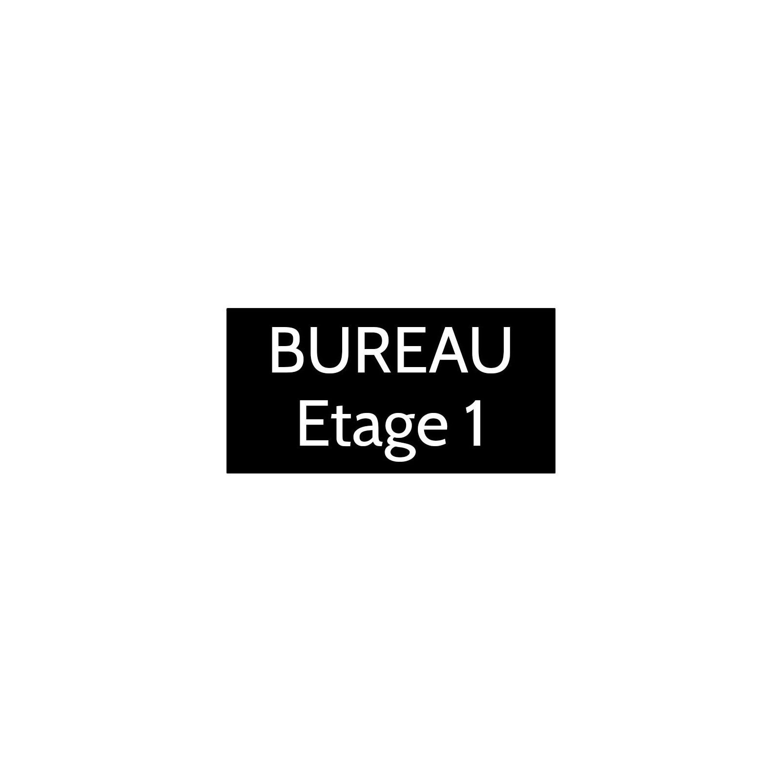 Plaque de porte gravée sur 1 à 2 lignes couleur noire lettres blanches - Format rectangle 100 x 200 mm