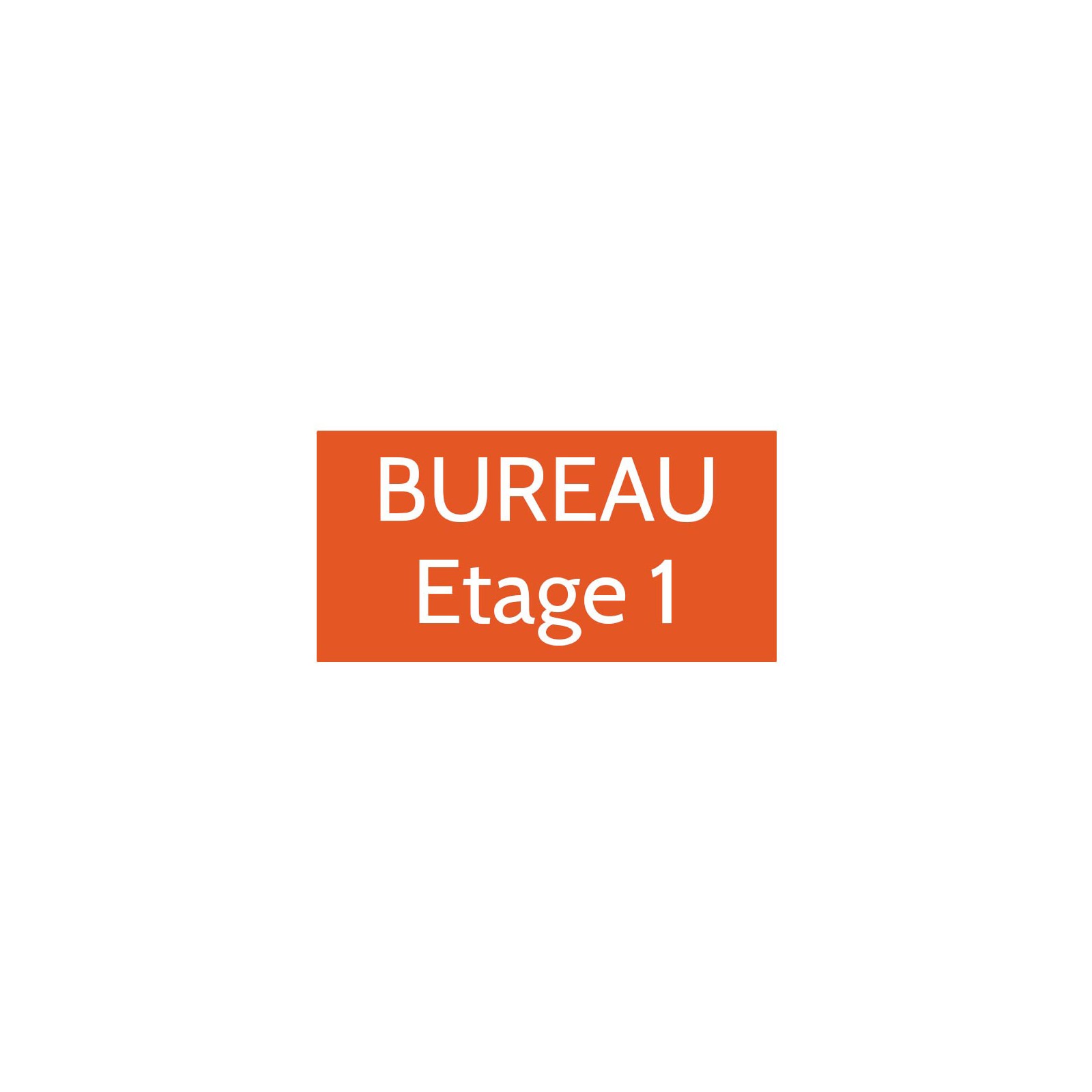 Plaque de porte gravée sur 1 à 2 lignes couleur orange lettres blanches - Format rectangle 100 x 200 mm