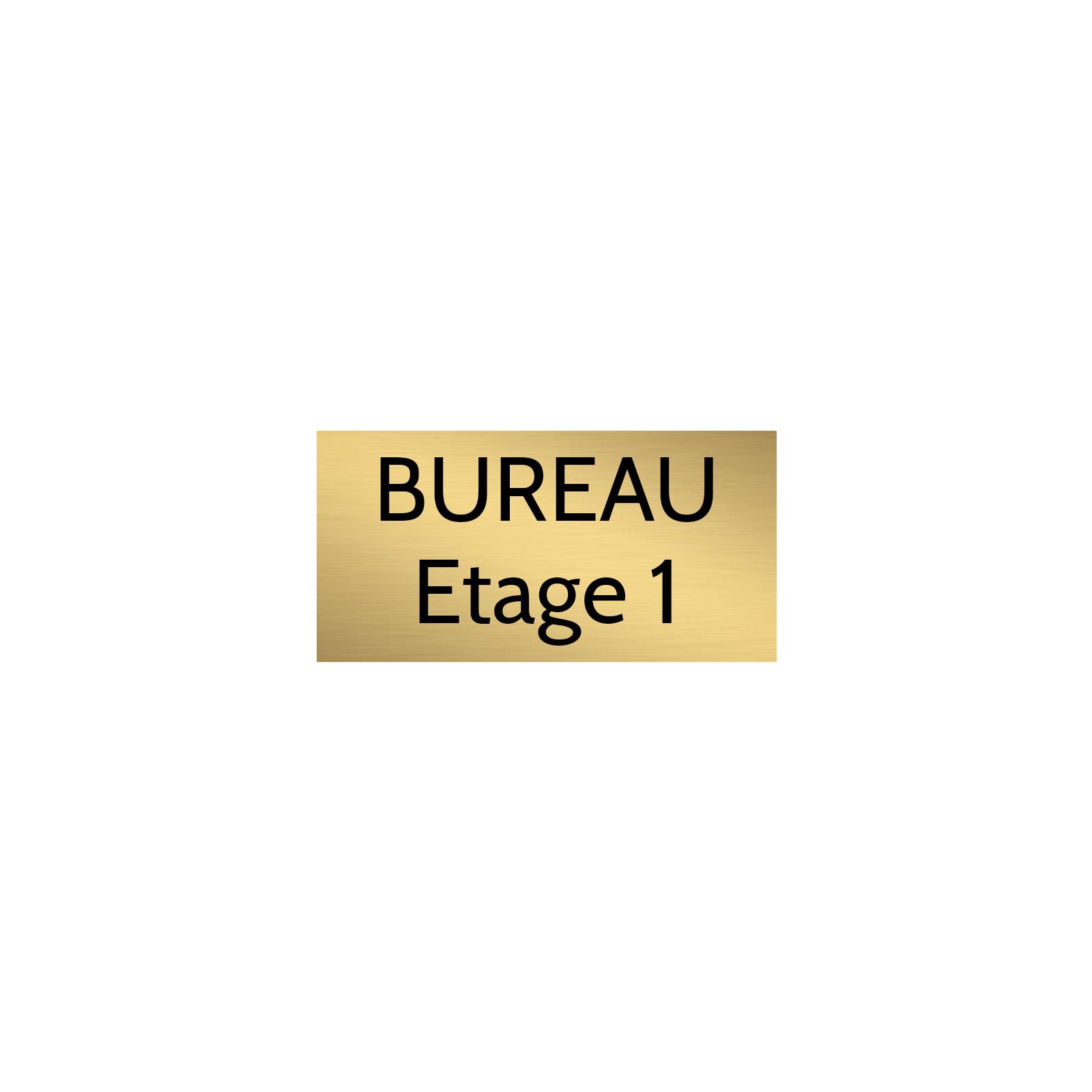 Plaque de porte gravée sur 1 à 2 lignes couleur or brossé lettres noires - Format rectangle 100 x 200 mm