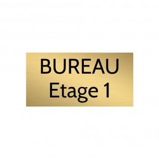 Plaque de porte gravée sur 1 à 2 lignes couleur or brossé lettres noires - Format rectangle 100 x 200 mm