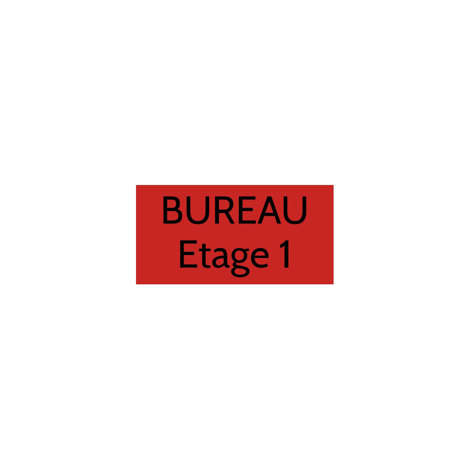 Plaque de porte gravée sur 1 à 2 lignes couleur rouge lettres noires - Format rectangle 100 x 200 mm