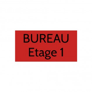 Plaque de porte gravée sur 1 à 2 lignes couleur rouge lettres noires - Format rectangle 100 x 200 mm