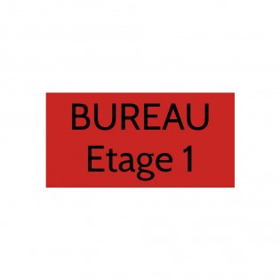 Plaque de porte gravée sur 1 à 2 lignes couleur rouge lettres noires - Format rectangle 100 x 200 mm