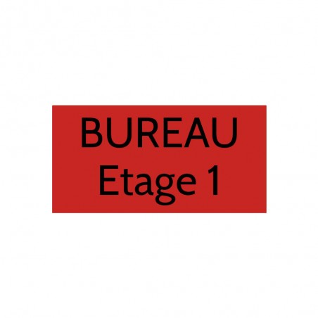 Plaque de porte gravée sur 1 à 2 lignes couleur rouge lettres noires - Format rectangle 100 x 200 mm