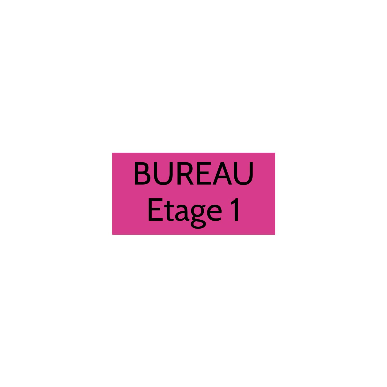 Plaque de porte gravée sur 1 à 2 lignes couleur rose lettres noires - Format rectangle 100 x 200 mm