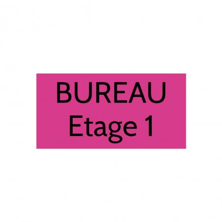 Plaque de porte gravée sur 1 à 2 lignes couleur rose lettres noires - Format rectangle 100 x 200 mm