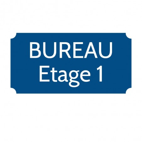 Plaque de porte gravée sur 1 à 2 lignes couleur bleue lettres blanches - Rectangle classique 125 x 250 mm