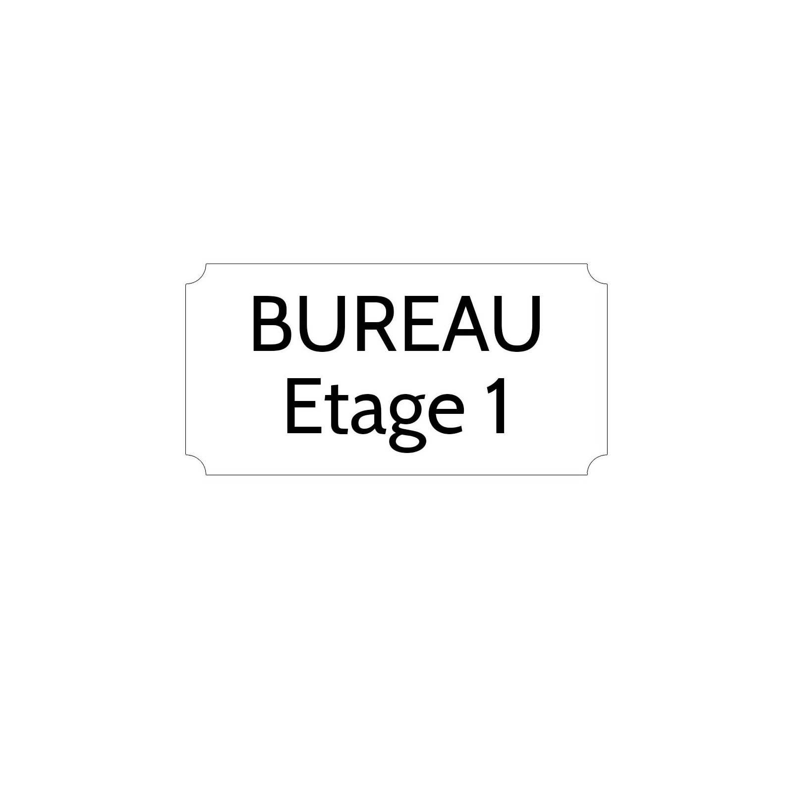 Plaque de porte gravée sur 1 à 2 lignes couleur blanche lettres noires - Rectangle classique 125 x 250 mm