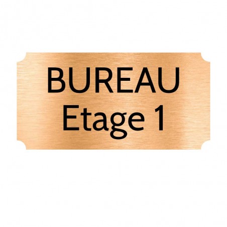 Plaque de porte gravée sur 1 à 2 lignes couleur cuivre lettres noires - Rectangle classique 125 x 250 mm