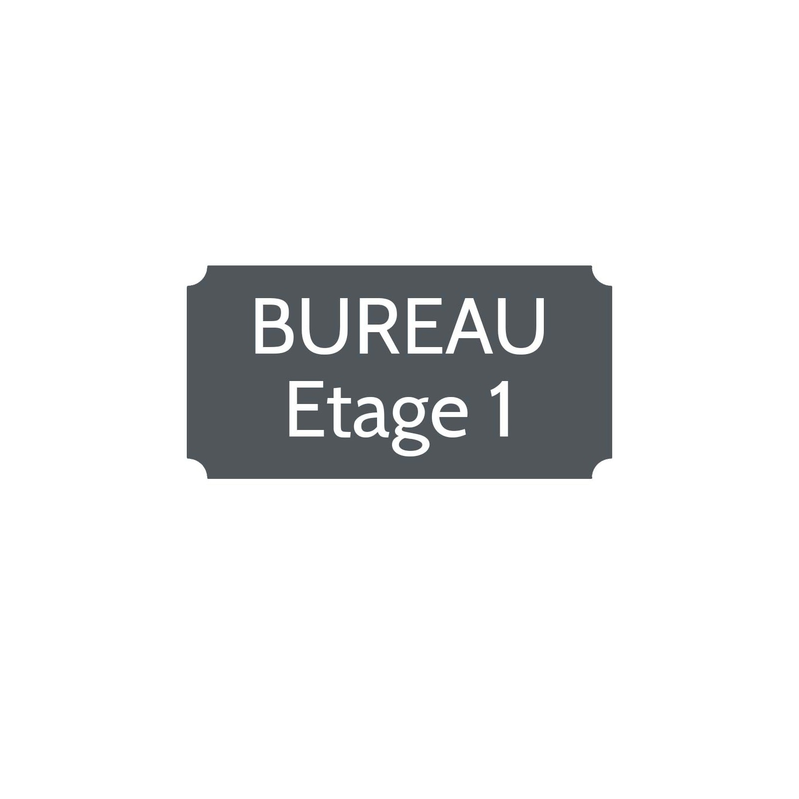 Plaque de porte gravée sur 1 à 2 lignes couleur grise lettres blanches - Rectangle classique 125 x 250 mm