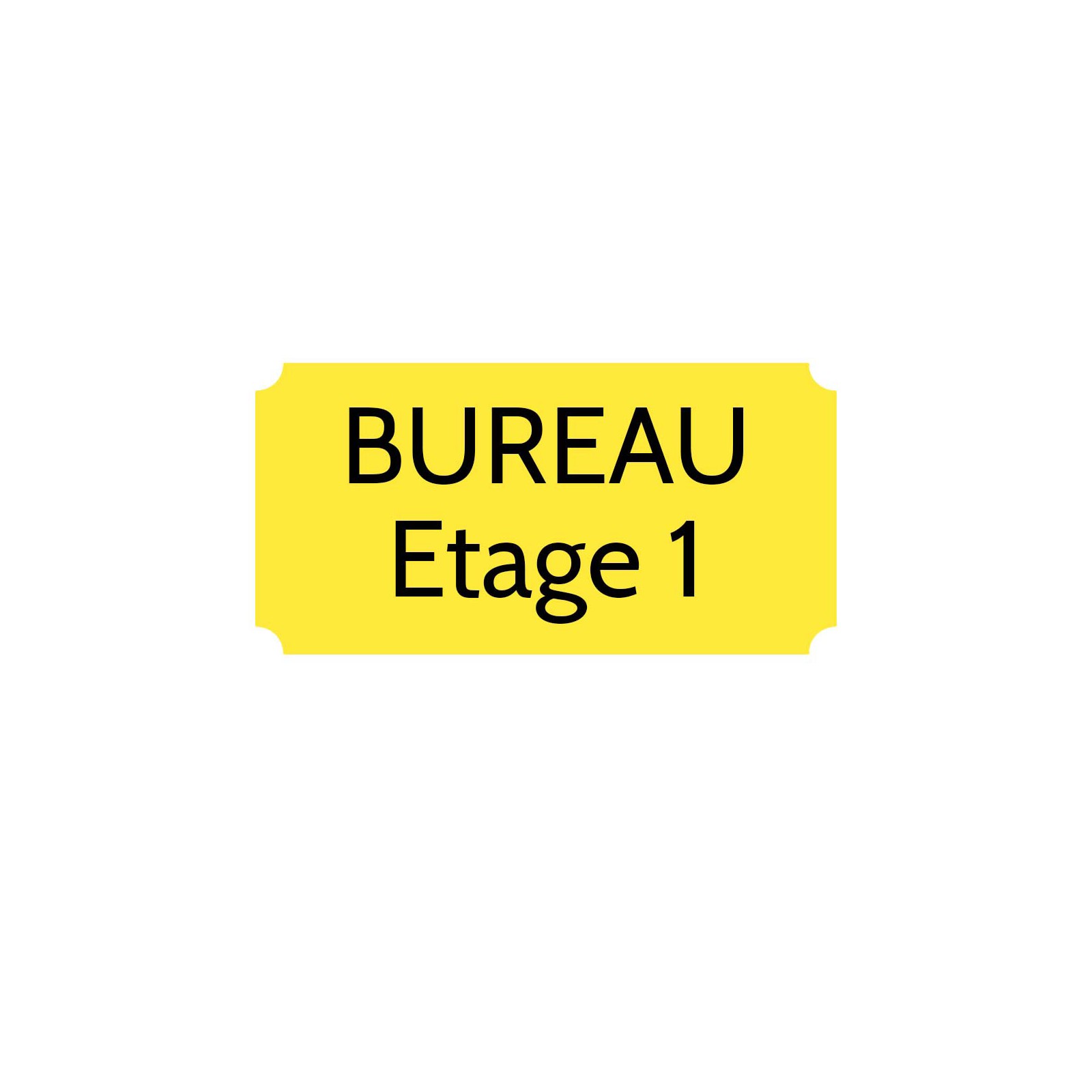 Plaque de porte gravée sur 1 à 2 lignes couleur jaune lettres noires - Rectangle classique 125 x 250 mm