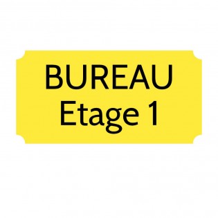 Plaque de porte gravée sur 1 à 2 lignes couleur jaune lettres noires - Rectangle classique 125 x 250 mm