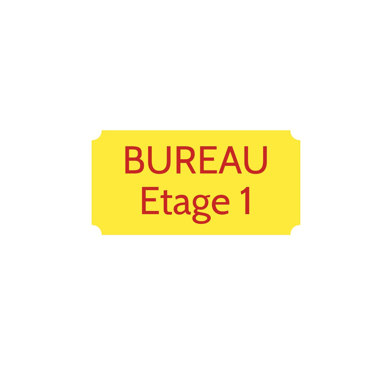 Plaque de porte gravée sur 1 à 2 lignes couleur Jaune lettres rouges - Rectangle classique 125 x 250 mm
